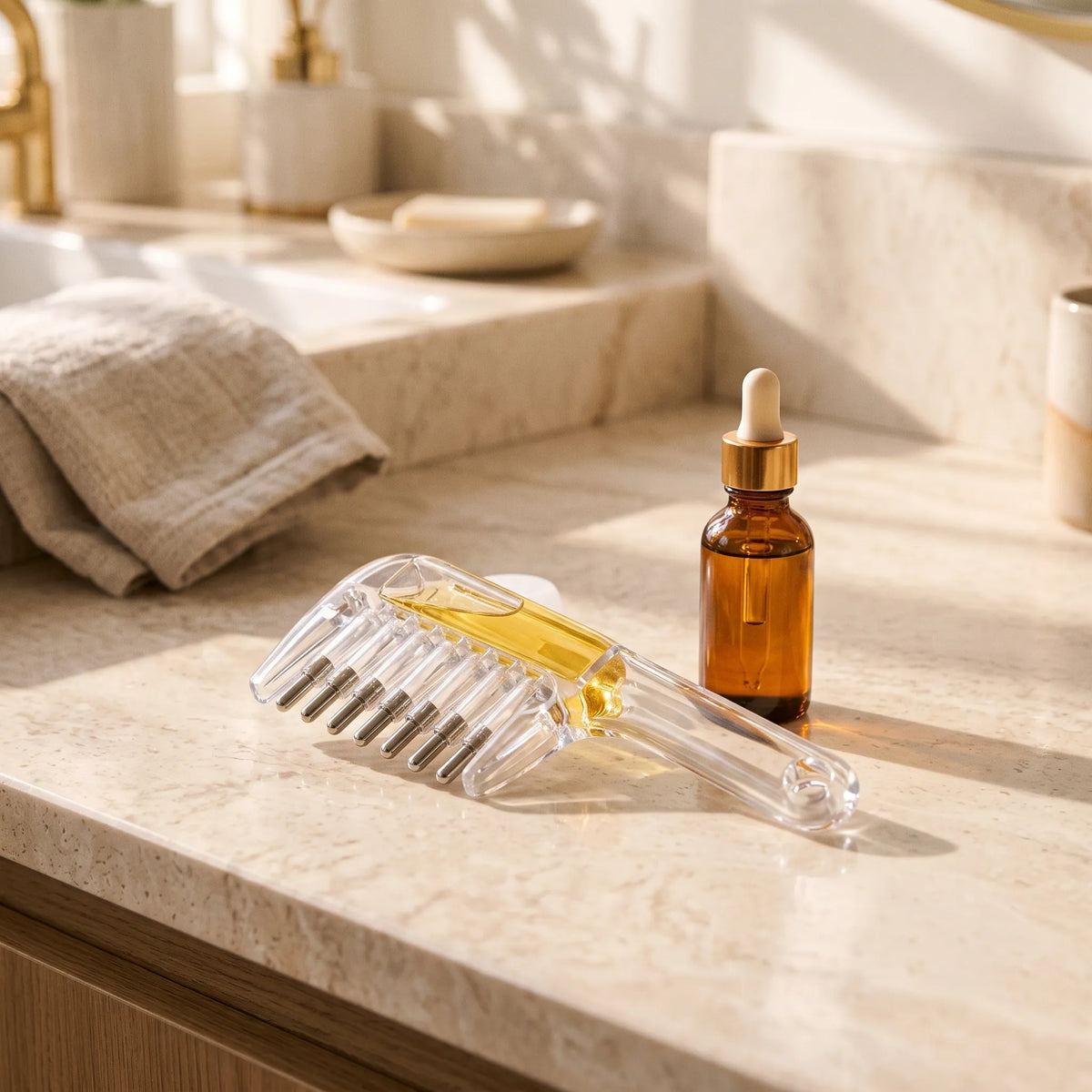 Hair Oil Applicator Comb for Scalp Massage & Even Oil Distribution