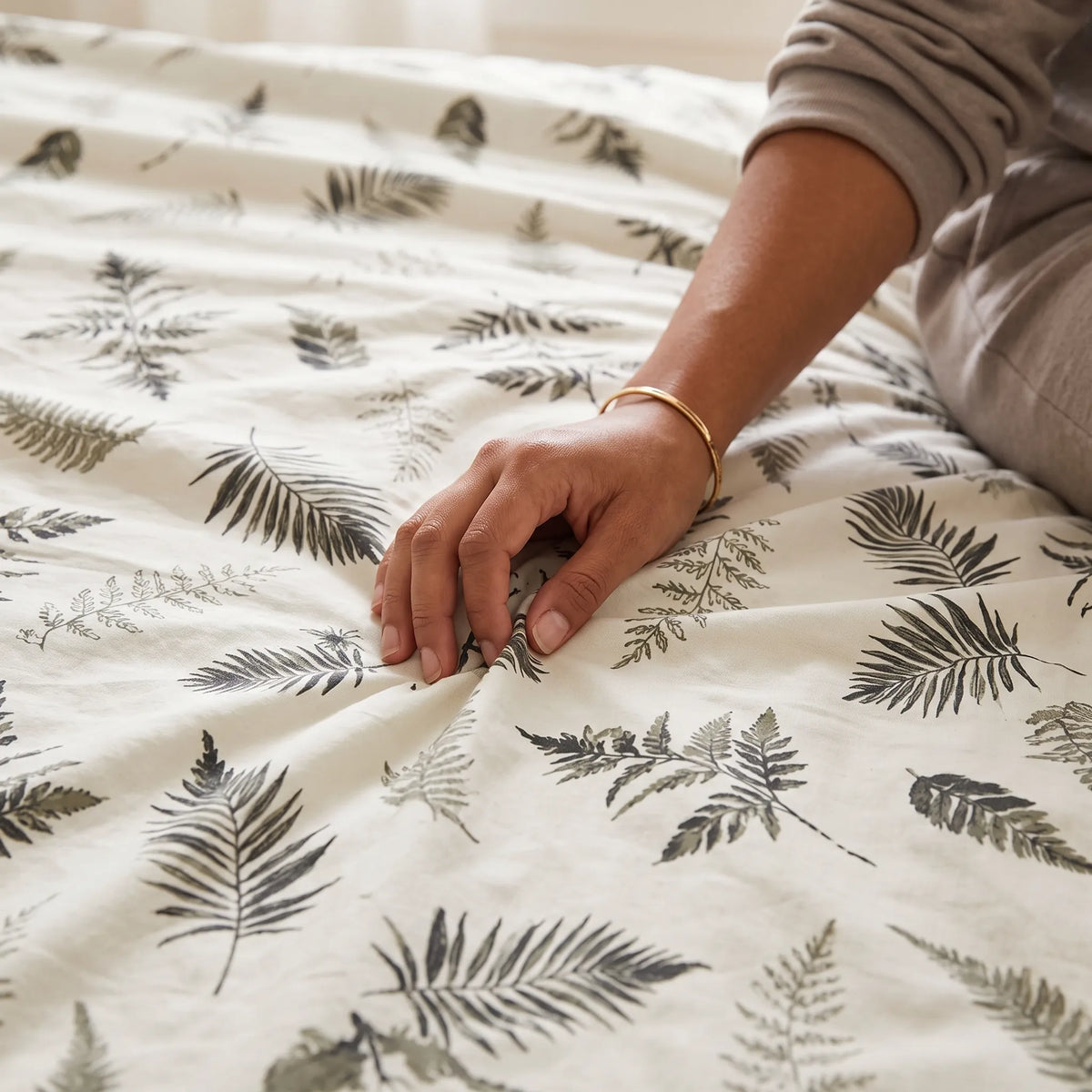3 Pcs Slate Leaf Minimalist Bedding Set