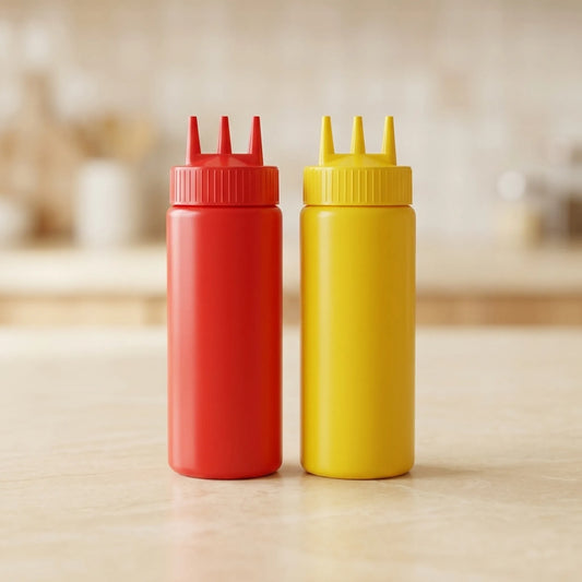 2-Piece 3-Hole Squeeze Sauce Bottle Set