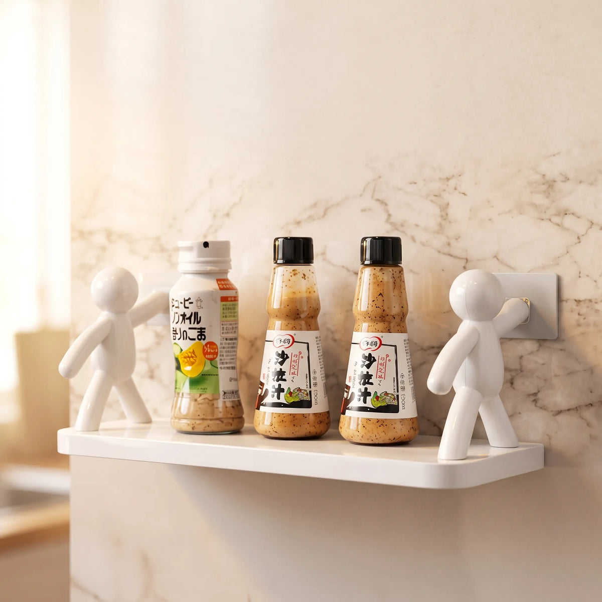 Self-Adhesive Wall Storage Rack – Punch-Free Bathroom & Kitchen Shelf
