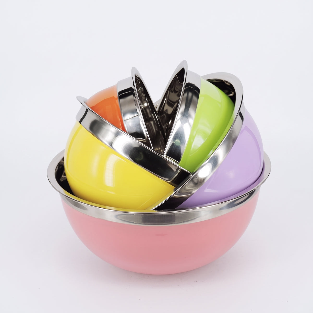 5-Piece Stainless Steel Mixing Bowl Set with Lids | Salad & Food Preparation Bowls