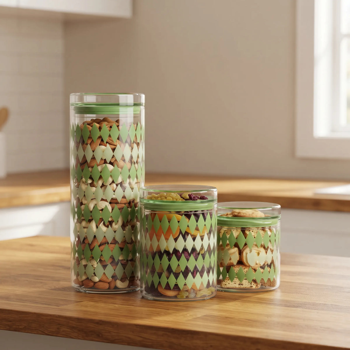 3-Piece Kitchen Canister Set – Food Storage & Pantry Organisers