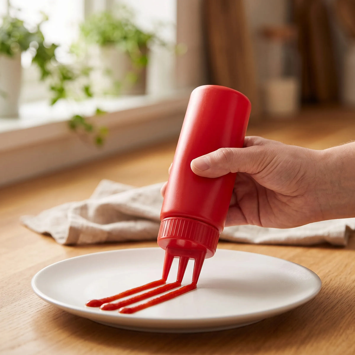 2-Piece 3-Hole Squeeze Sauce Bottle Set