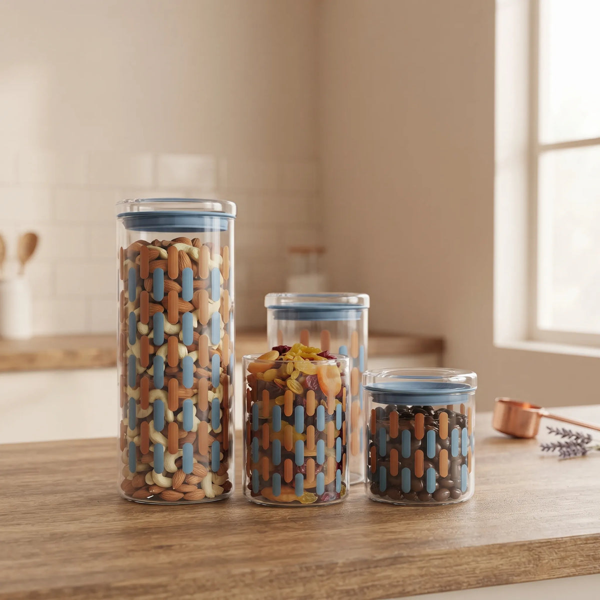 3-Piece Kitchen Canister Set – Food Storage & Pantry Organisers