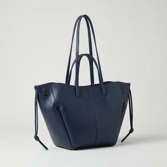 Structured Tote Bag with Side Drawstrings