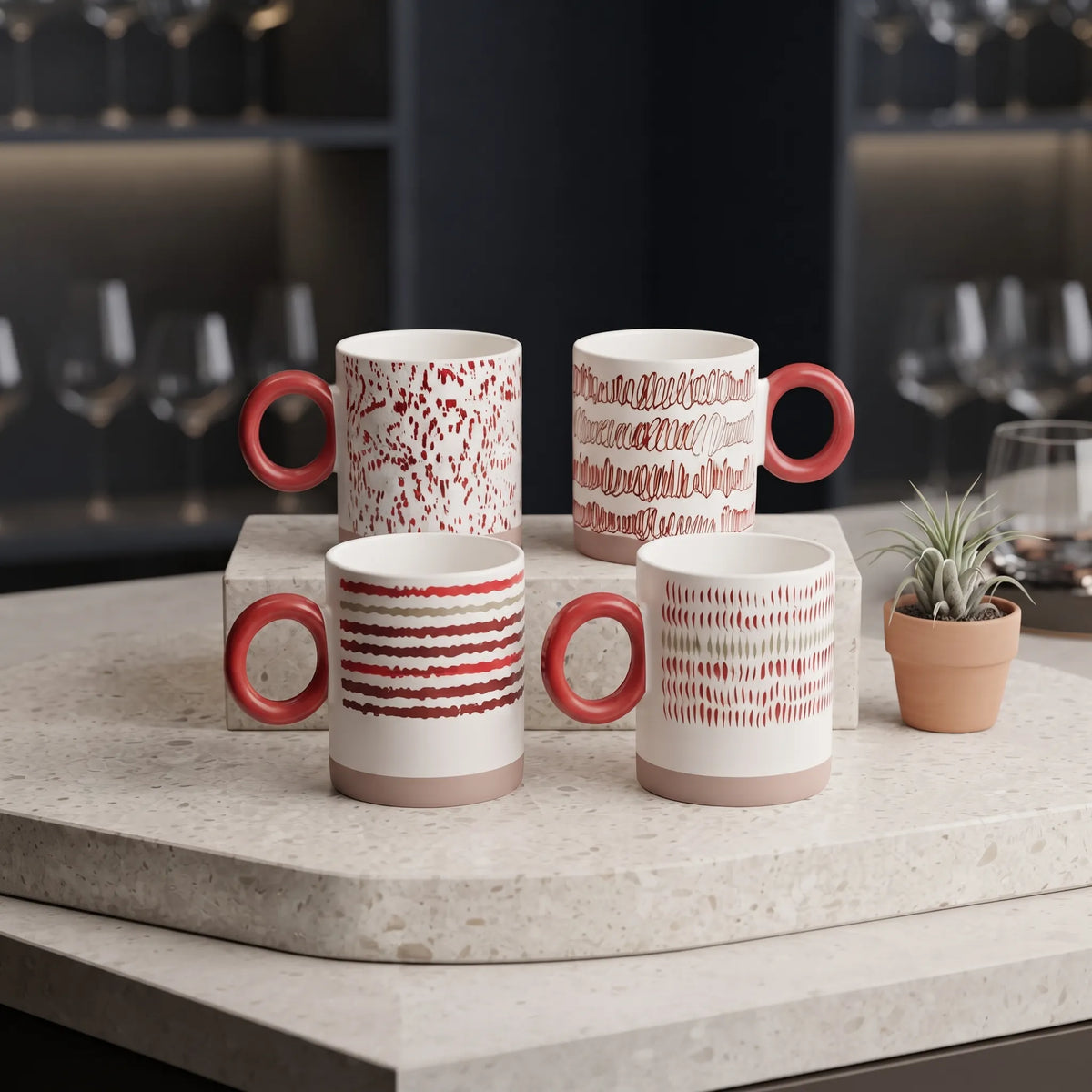4-Piece Ceramic Tea Mug Set – Everyday Tea & Coffee Cups
