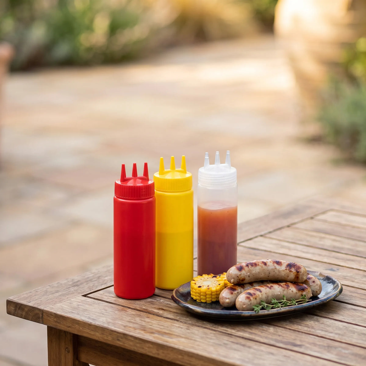 2-Piece 3-Hole Squeeze Sauce Bottle Set
