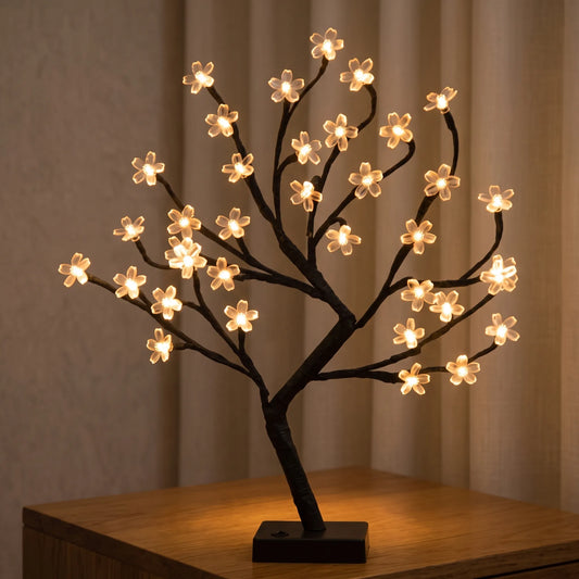 Warm White LED Blossom Tree Table Lamp