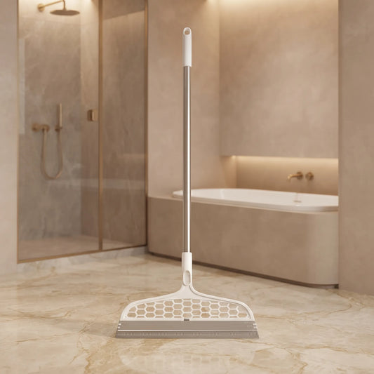 360° Rotating Bathroom Broom & Wiper – 2-in-1 Floor Cleaning Tool