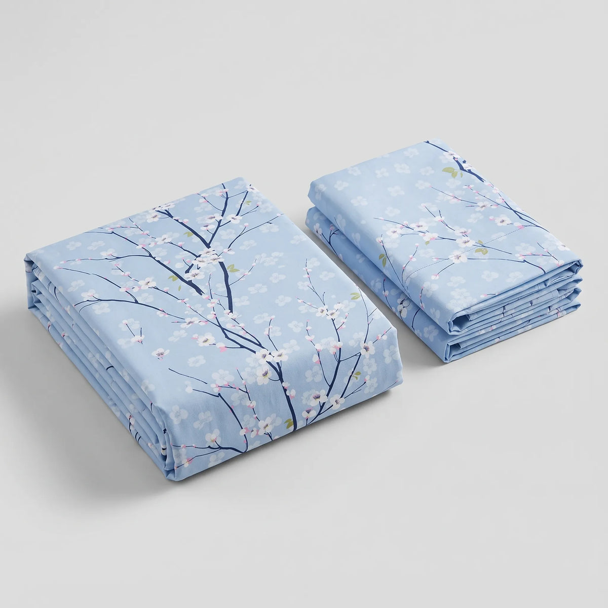 3 Pcs Sky Blue Sakura Branch Bedding Set