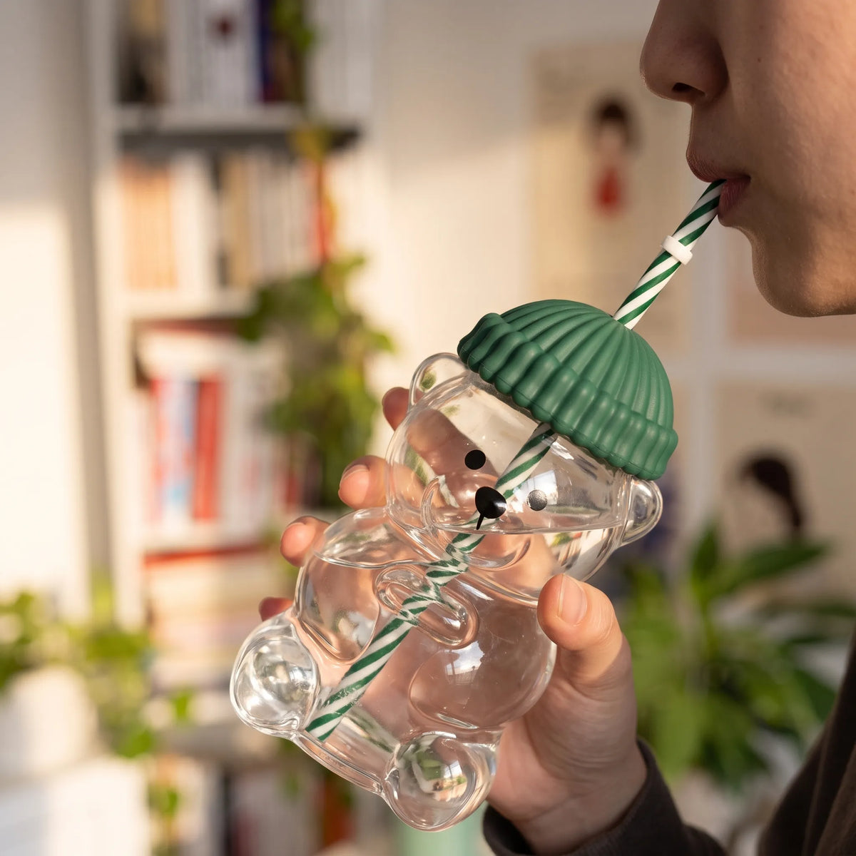 Teddy Bear Drinking Cup with Straw & Lid – Cute Bear Tumbler 600ml