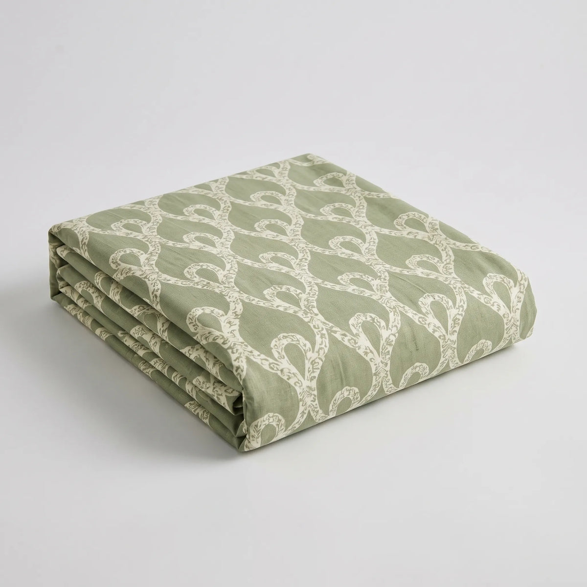 3 Pcs Sage Green Ogee Print Bedding Set