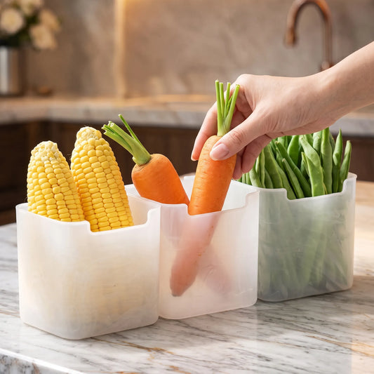 Clear Fridge Storage Boxes – Set of 4 Refrigerator Organizer Containers