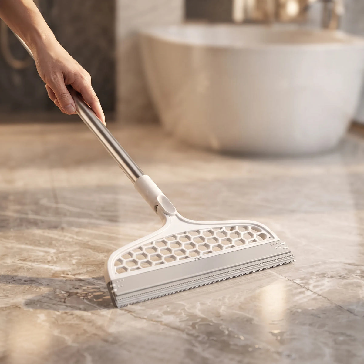360° Rotating Bathroom Broom & Wiper – 2-in-1 Floor Cleaning Tool