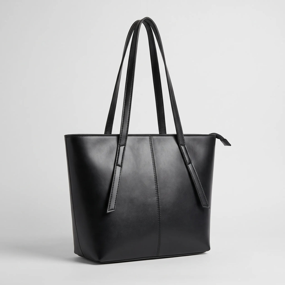 Minimalist Black Faux Leather Handbag | Women’s Everyday Bag
