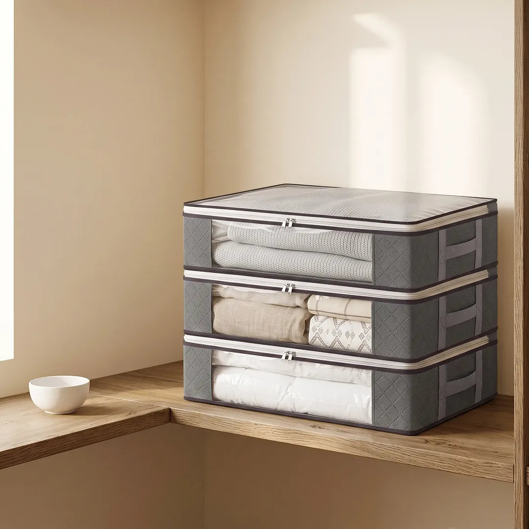 Foldable Under Bed Storage Bag for Clothes & Blankets