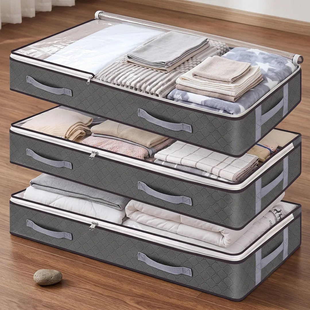 Foldable Under Bed Storage Bag for Clothes & Blankets