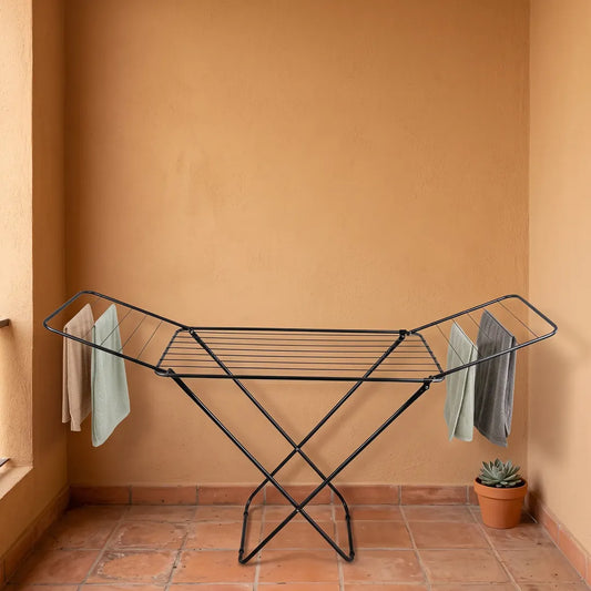 Foldable Clothes Black Drying Rack for Indoor & Outdoor Use