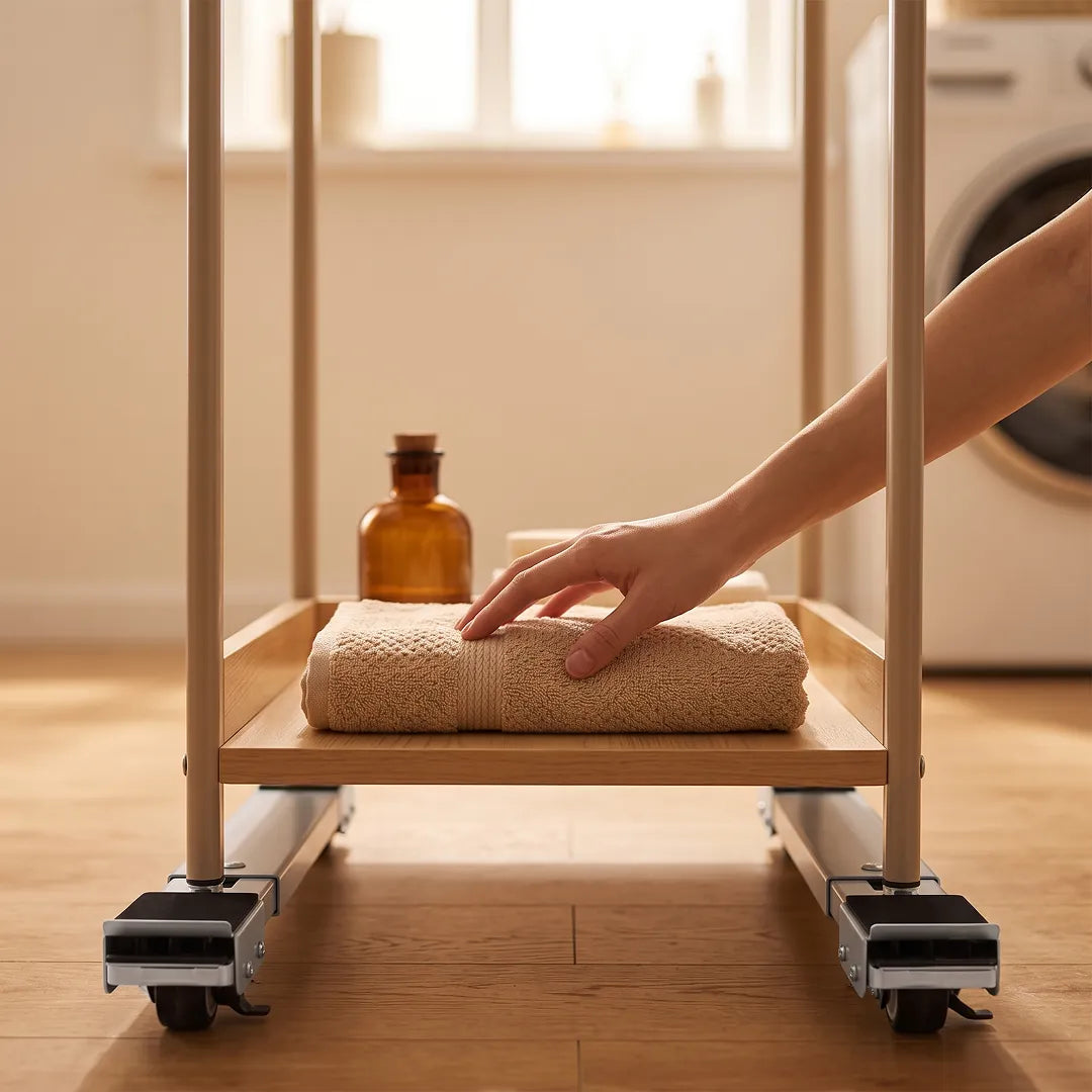 Adjustable Washing Machine Stand with Wheels