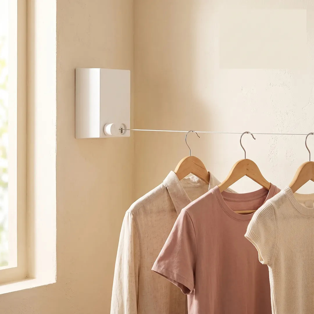 Retractable Wall Mounted Clothesline for Indoor Drying
