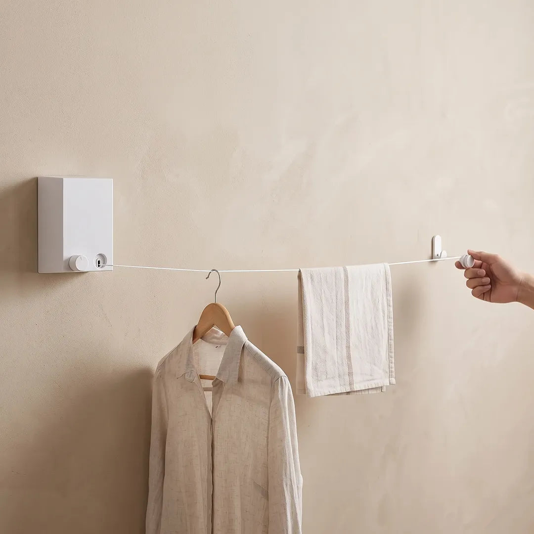 Retractable Wall Mounted Clothesline for Indoor Drying