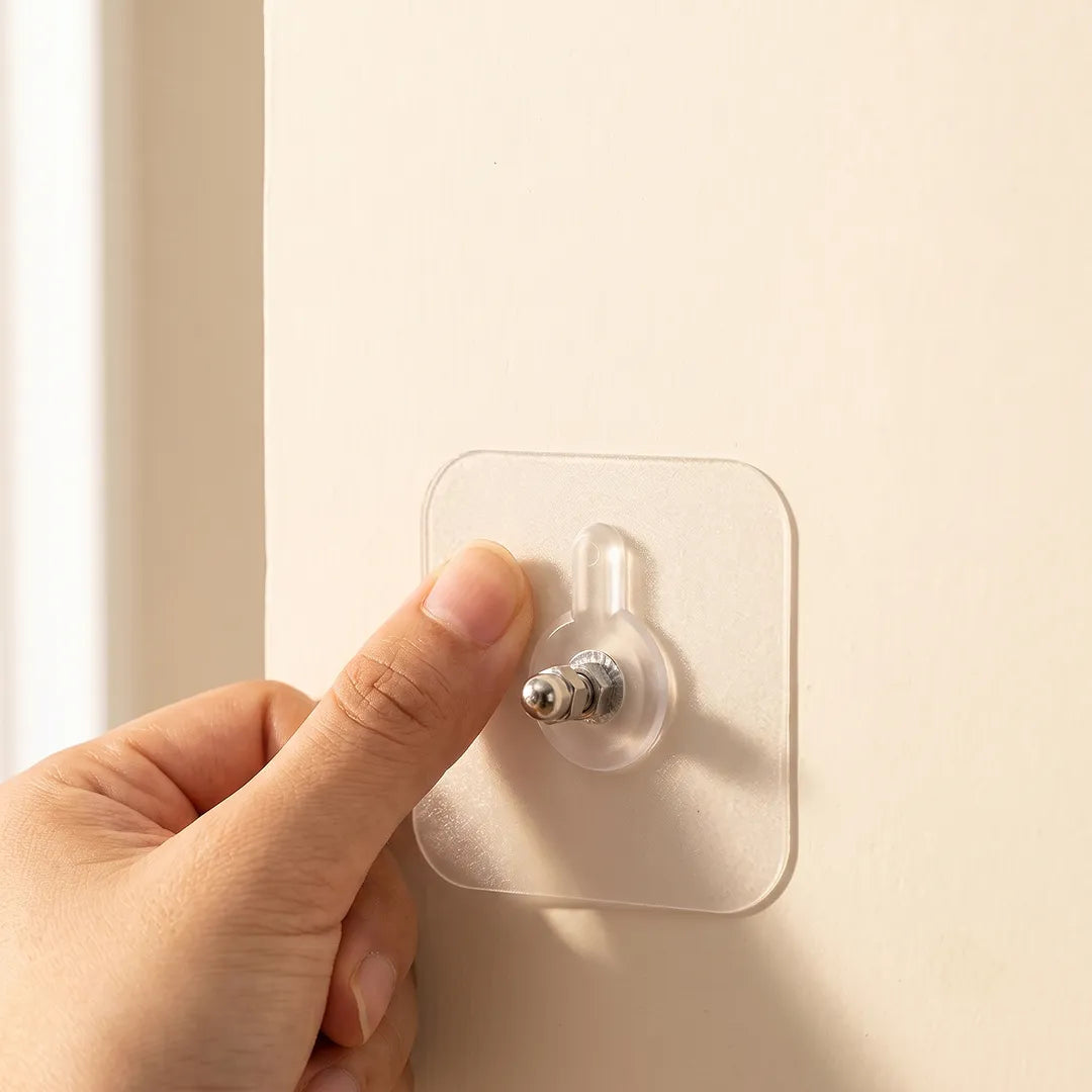 6-Piece Transparent Adhesive Wall Hook Set