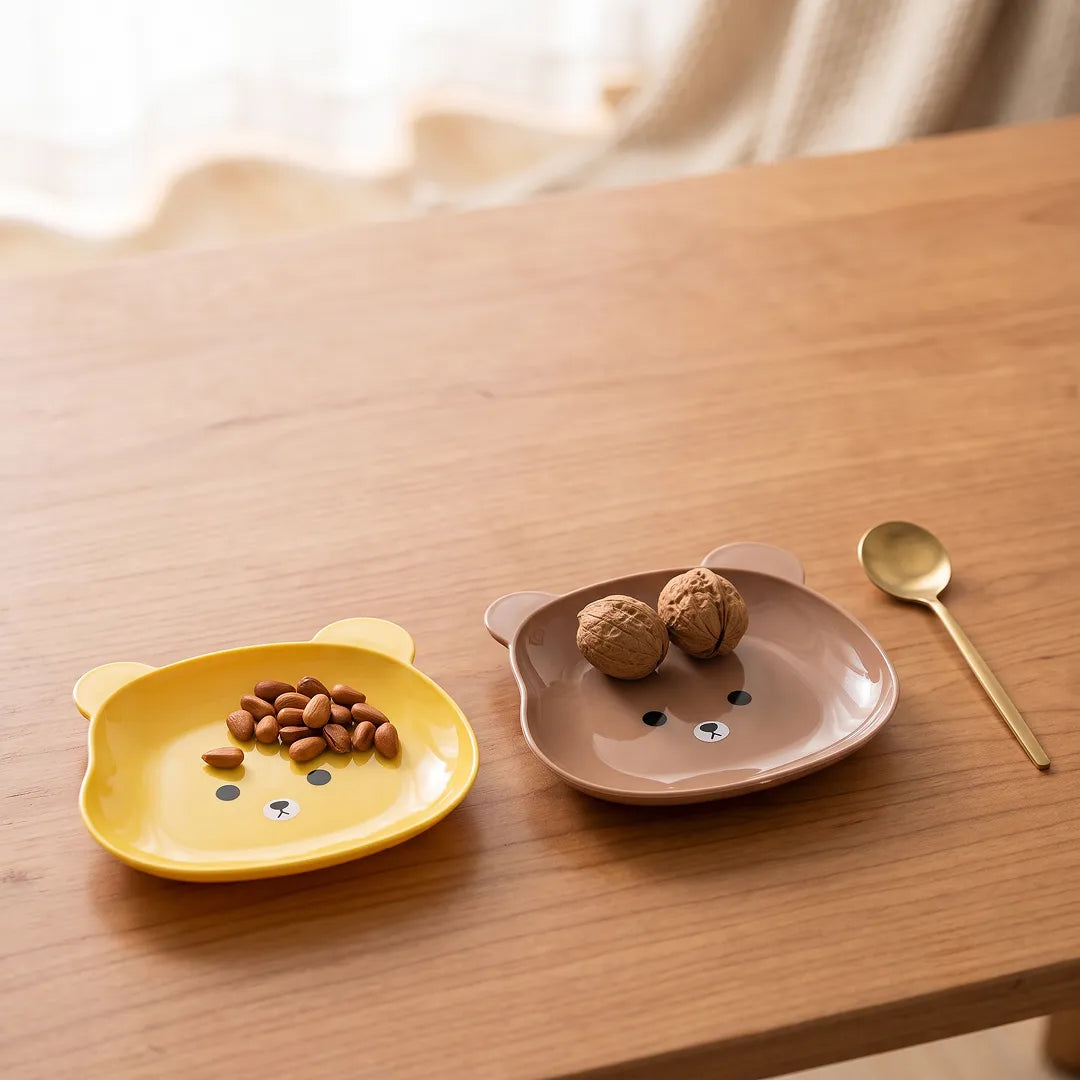 6-Piece Bear Shape Snack & Bone Dish Set with Stand