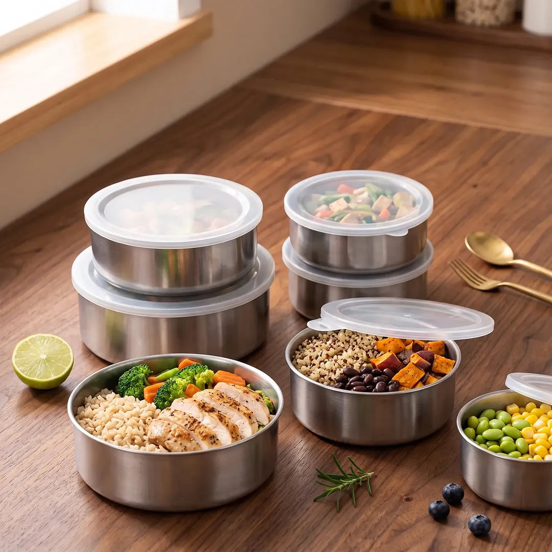 5-Piece Stainless Steel Meal Prep Container Set