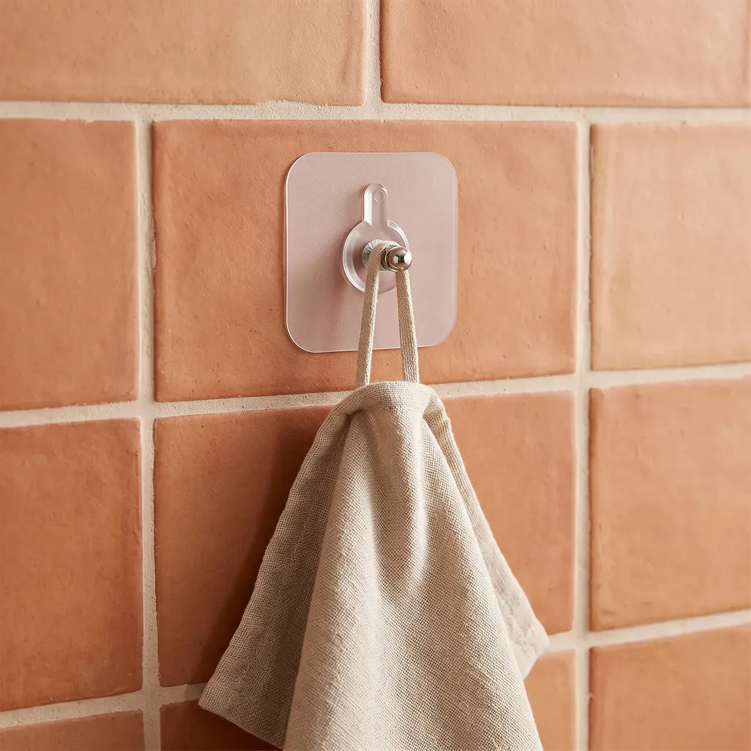 6-Piece Transparent Adhesive Wall Hook Set