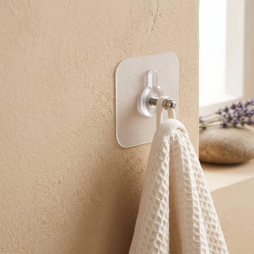 6-Piece Transparent Adhesive Wall Hook Set