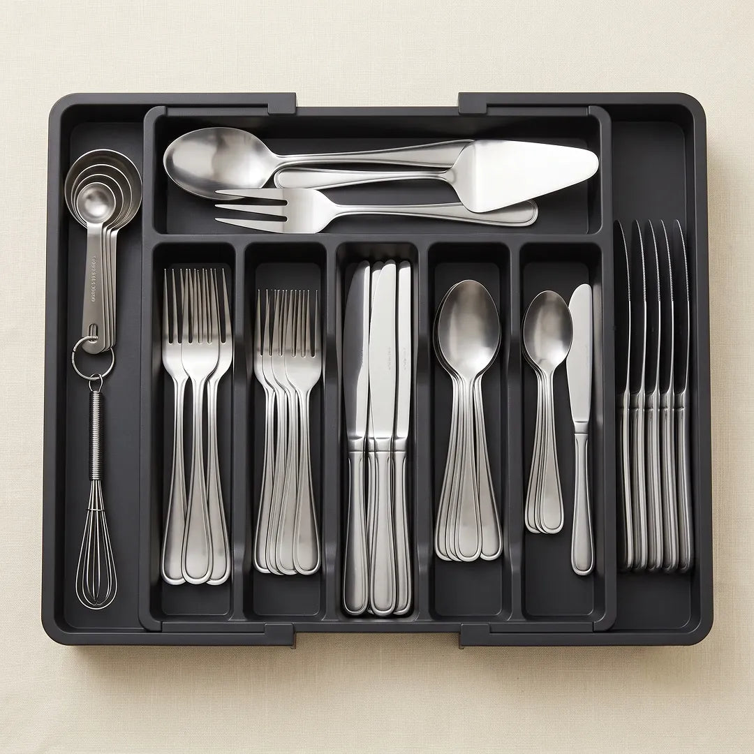 Expandable Kitchen Drawer Organiser with 8 Compartments