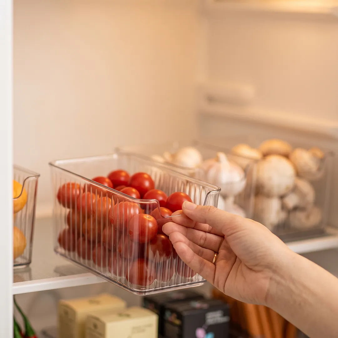 Clear Plastic Fridge Storage Organiser Bin