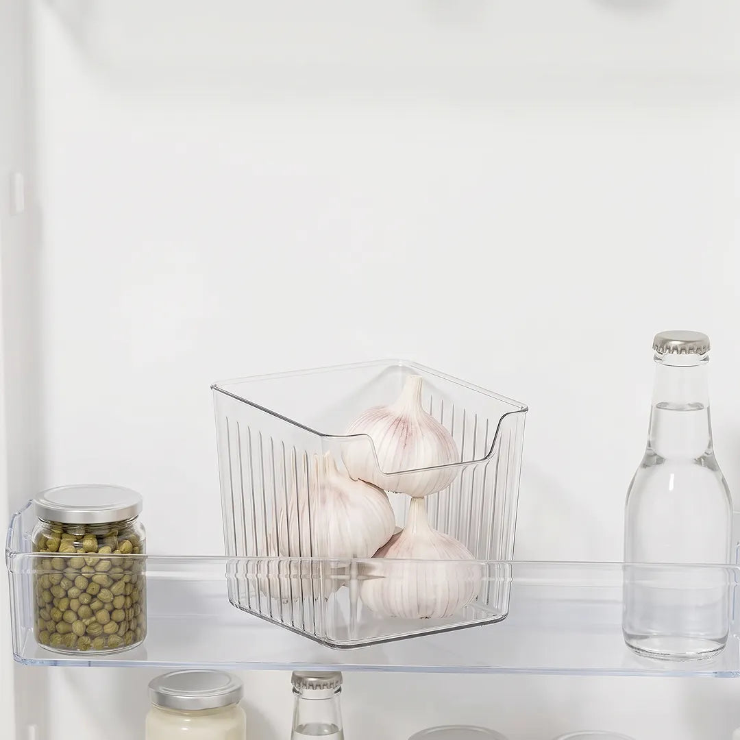 Clear Plastic Fridge Storage Organiser Bin