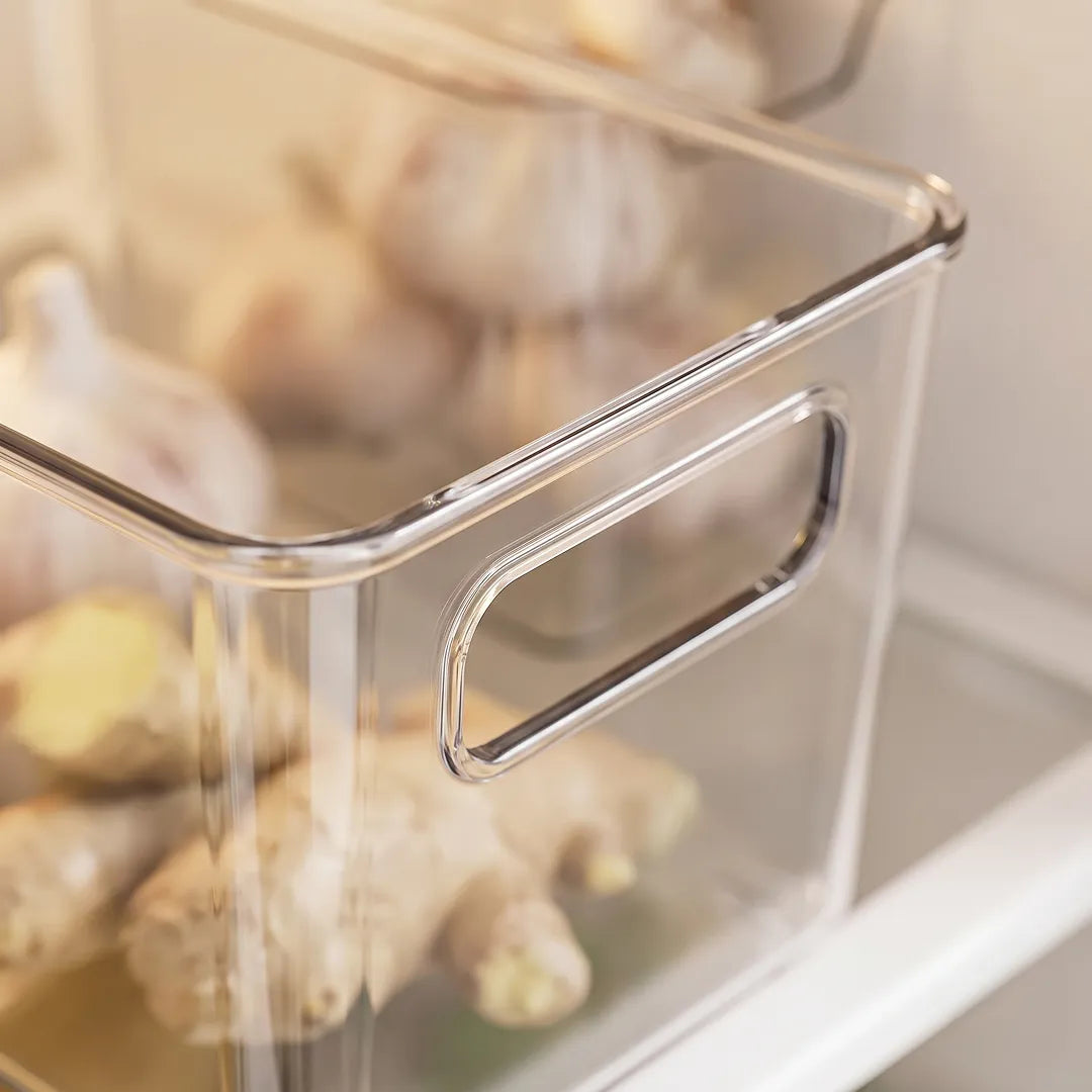 Clear Plastic Fridge Storage Organiser Bin