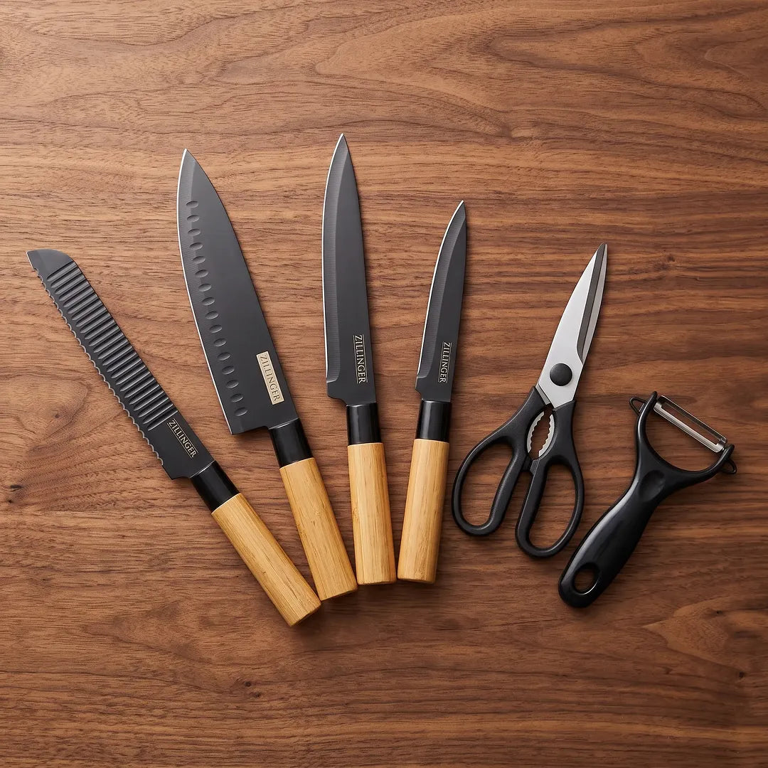 6-Piece Stainless Steel Knife Set for Kitchen