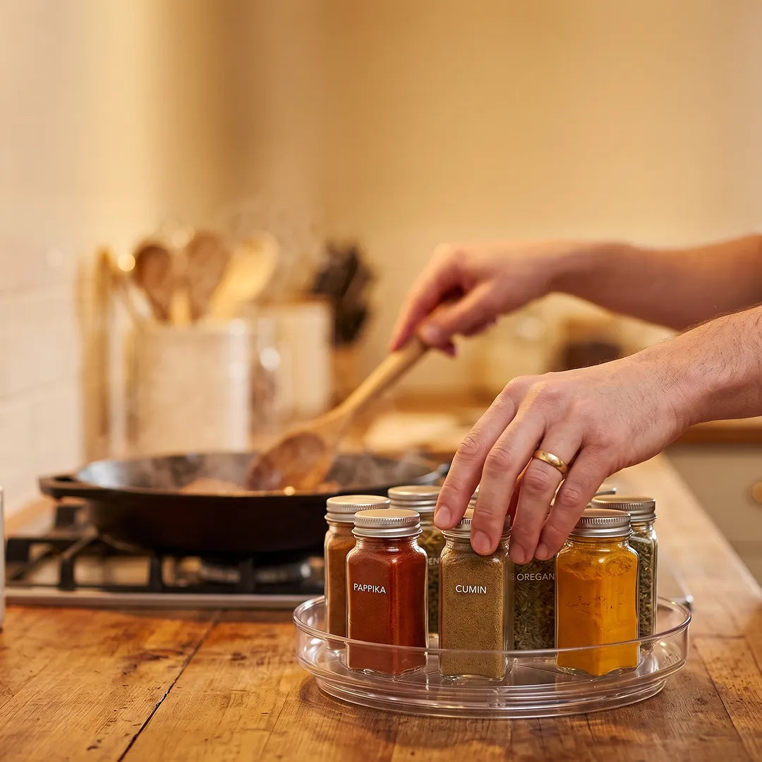 Rotating Lazy Susan Turntable Organiser for Kitchen & Pantry