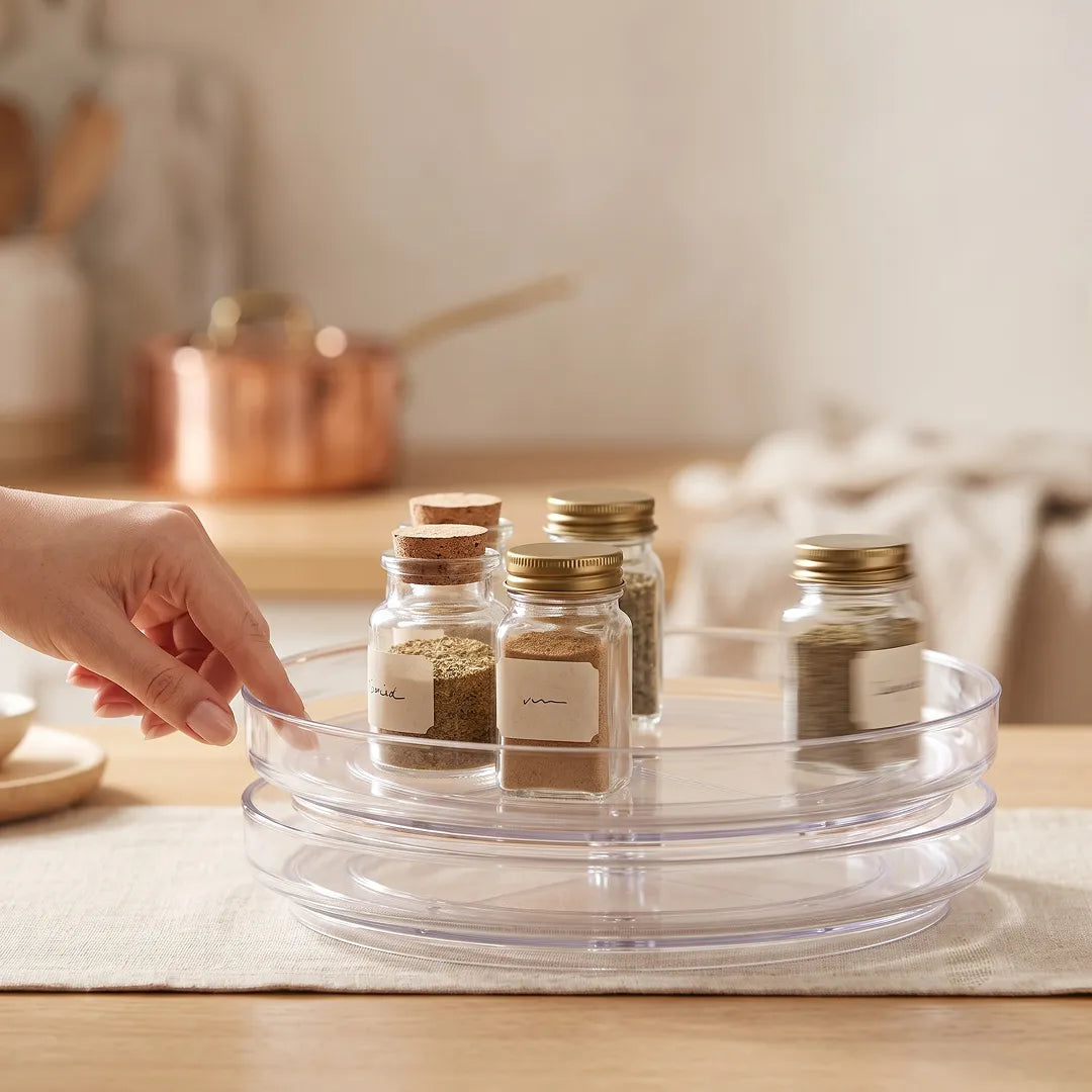 Rotating Lazy Susan Turntable Organiser for Kitchen & Pantry