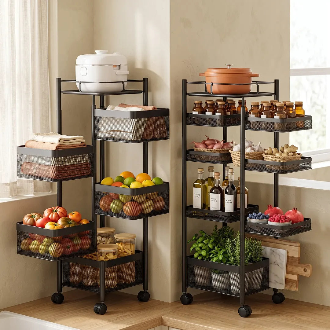 5-Tier Kitchen Storage Rack with Removable Baskets