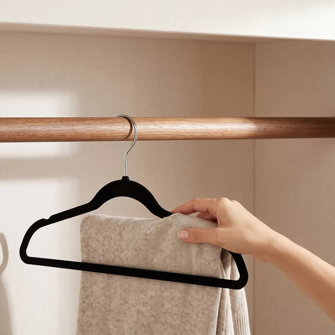 Velvet Clothes Hangers with 360° Rotating Hook 10 Pack