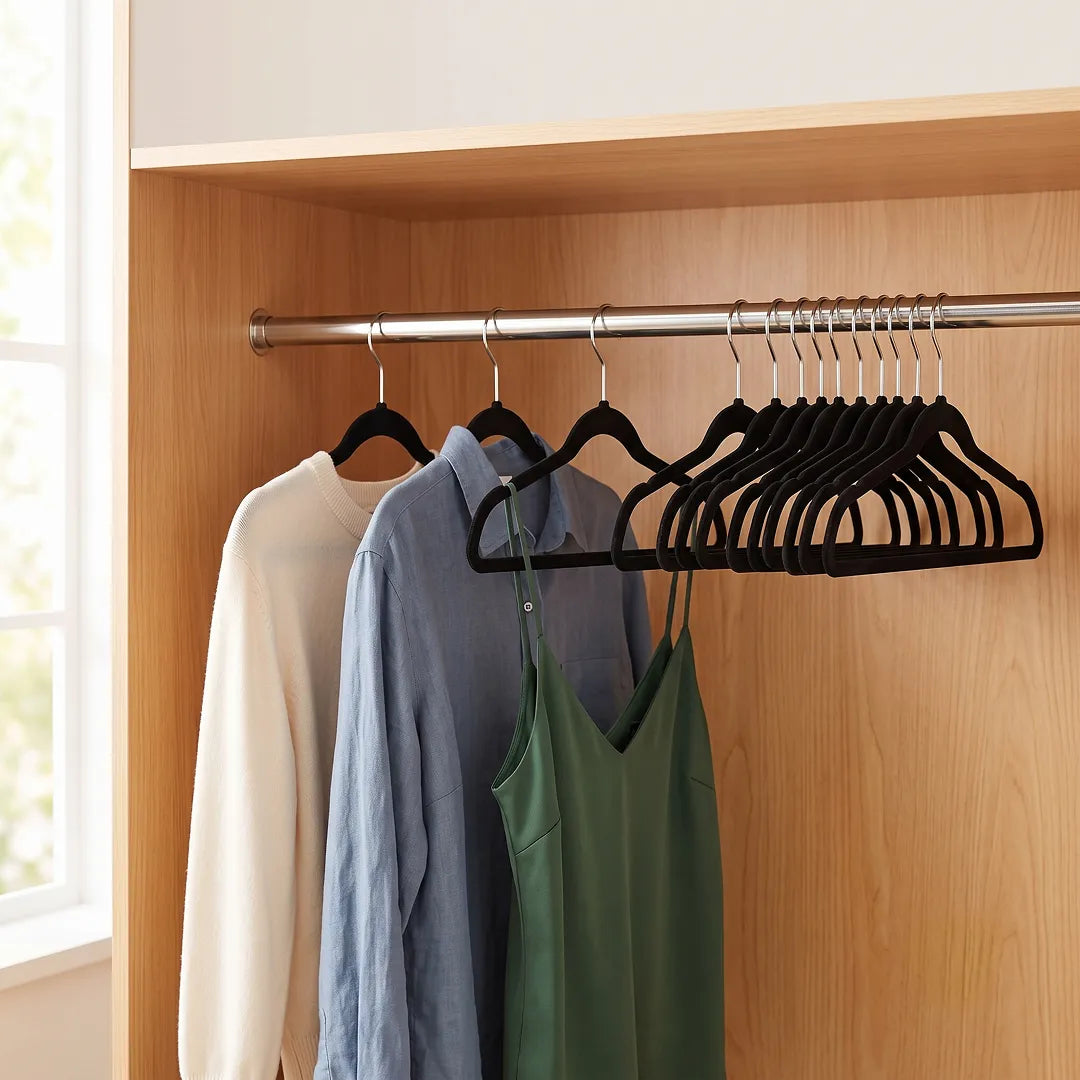 Velvet Clothes Hangers with 360° Rotating Hook 10 Pack