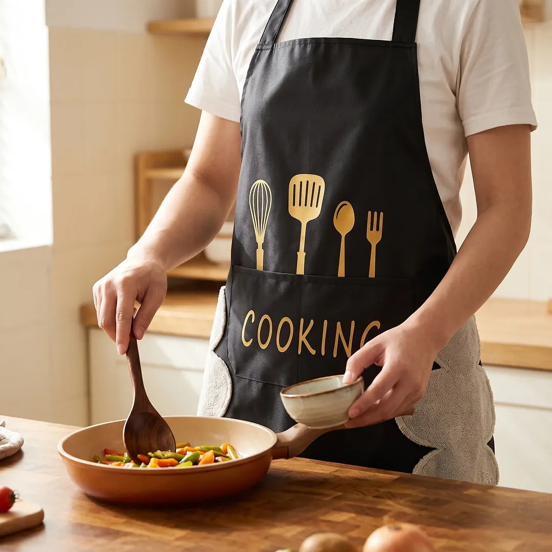 Easy-Clean Waterproof Kitchen Bib Apron