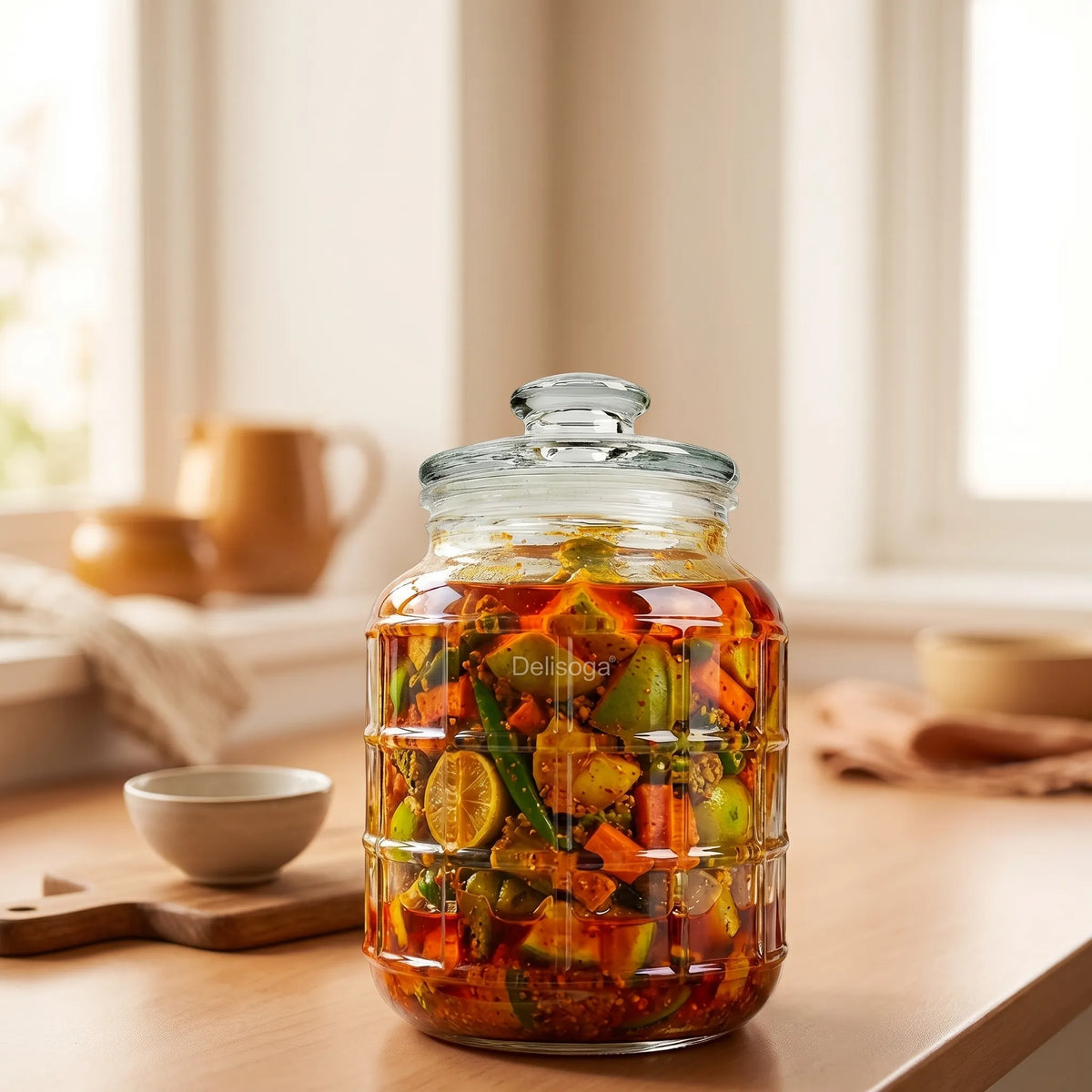 1 Pc Airtight Kitchen Storage Jar – Clear Food & Pantry Container