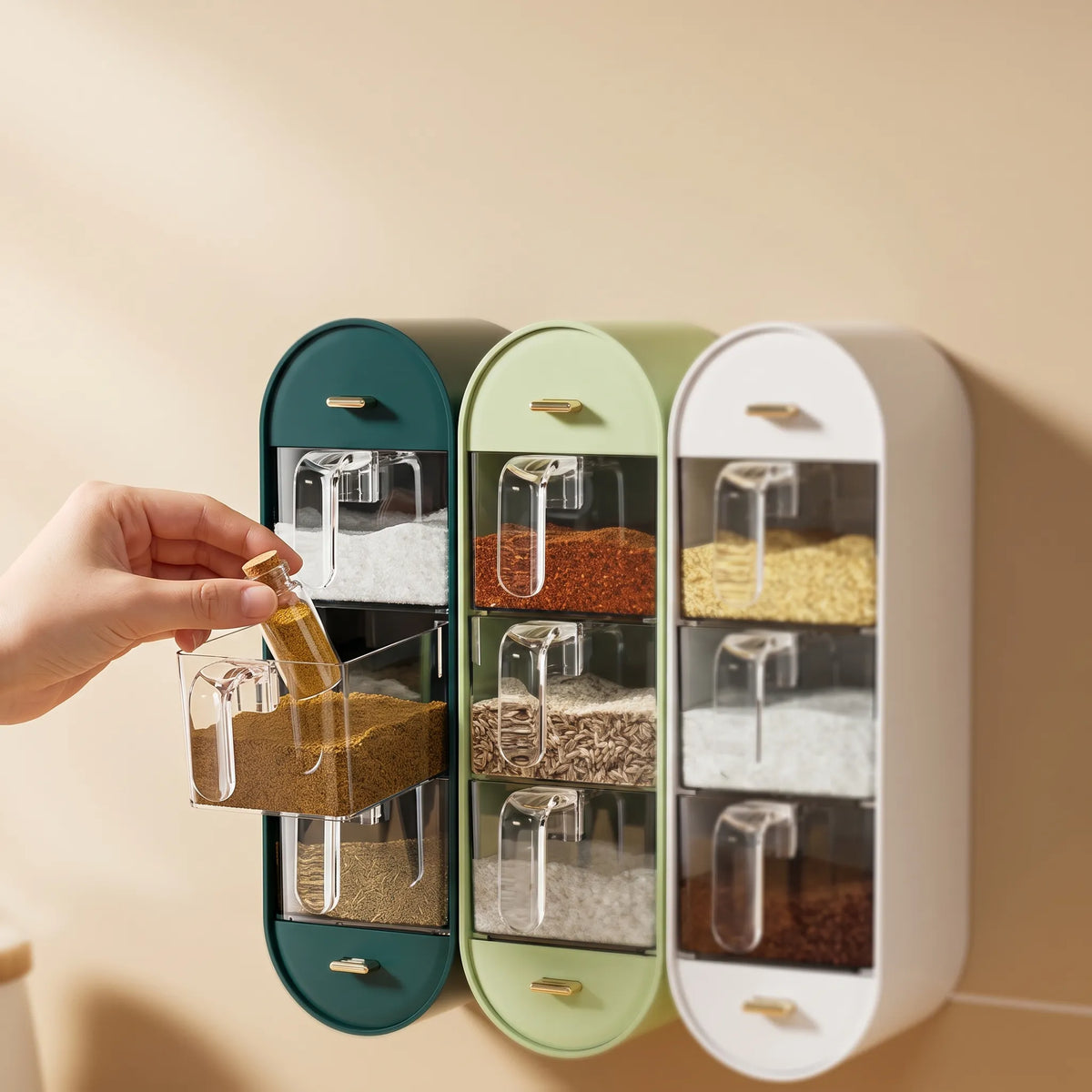 Wall-Mounted Compartment Condiment Box – Spice & Seasoning Organizer