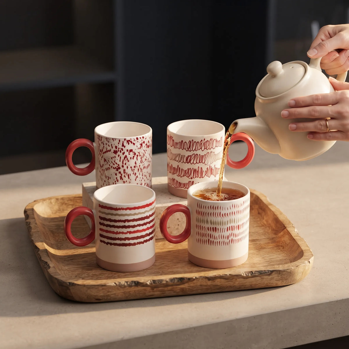 4-Piece Ceramic Tea Mug Set – Everyday Tea & Coffee Cups
