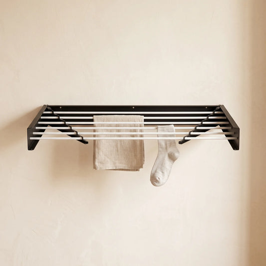 Wall-Mounted Foldable Clothes Drying Rack – Space-Saving Laundry Organizer