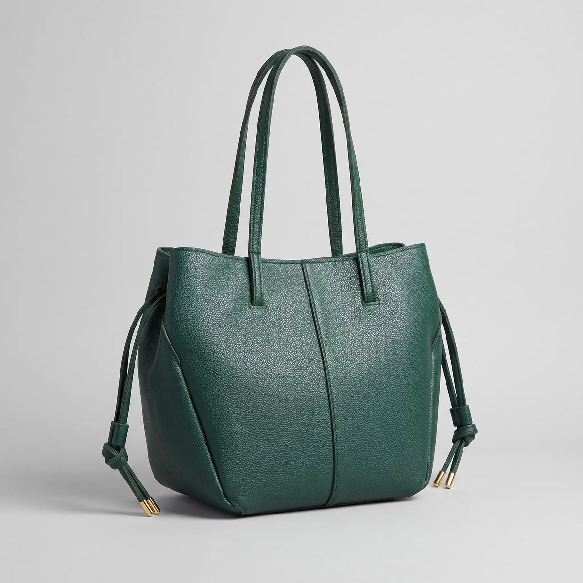 Structured Tote Bag with Side Drawstrings