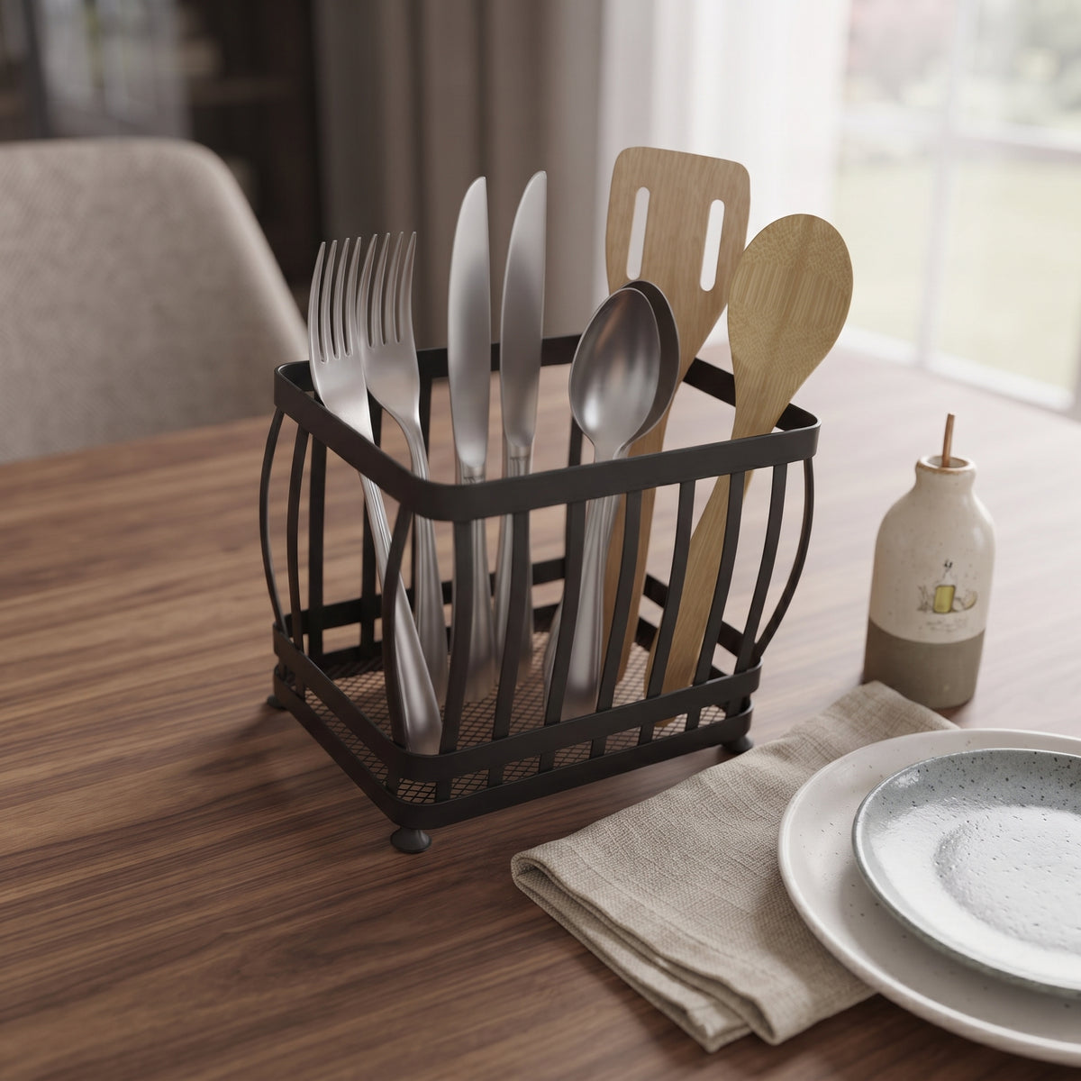 Iron Tabletop Utensil Holder | Kitchen Countertop & Buffet Organiser