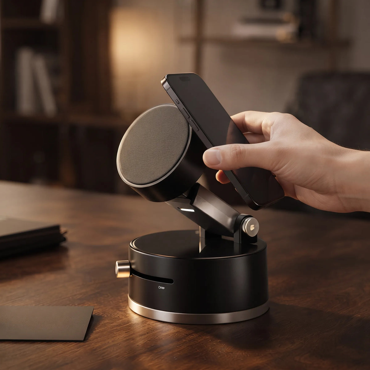 360° Auto-Tracking Magnetic Phone Holder – Desk Mount for Video Calls & Vlogging