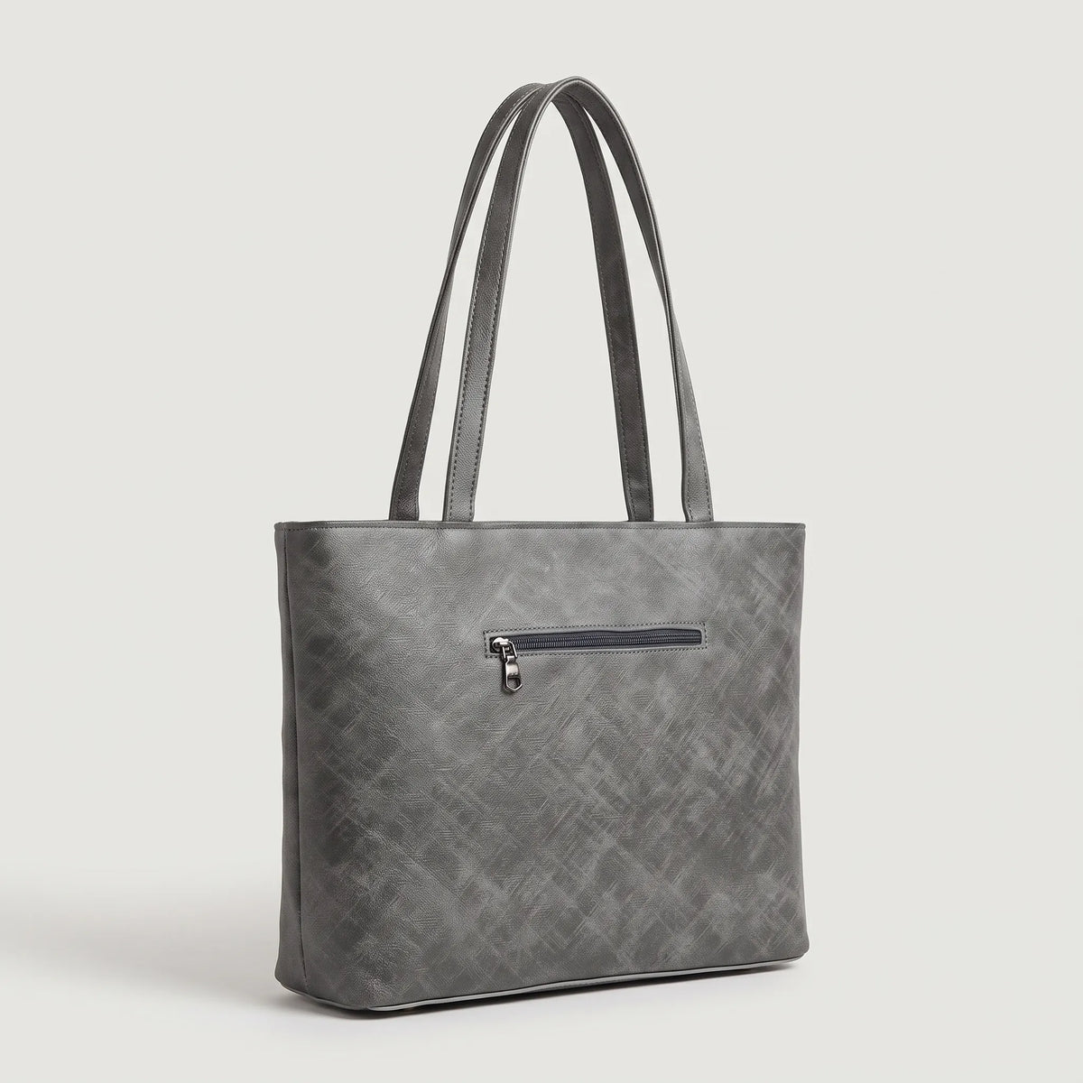 Structured Tote Bag with Chevron Metal Accents – Women’s Handbag