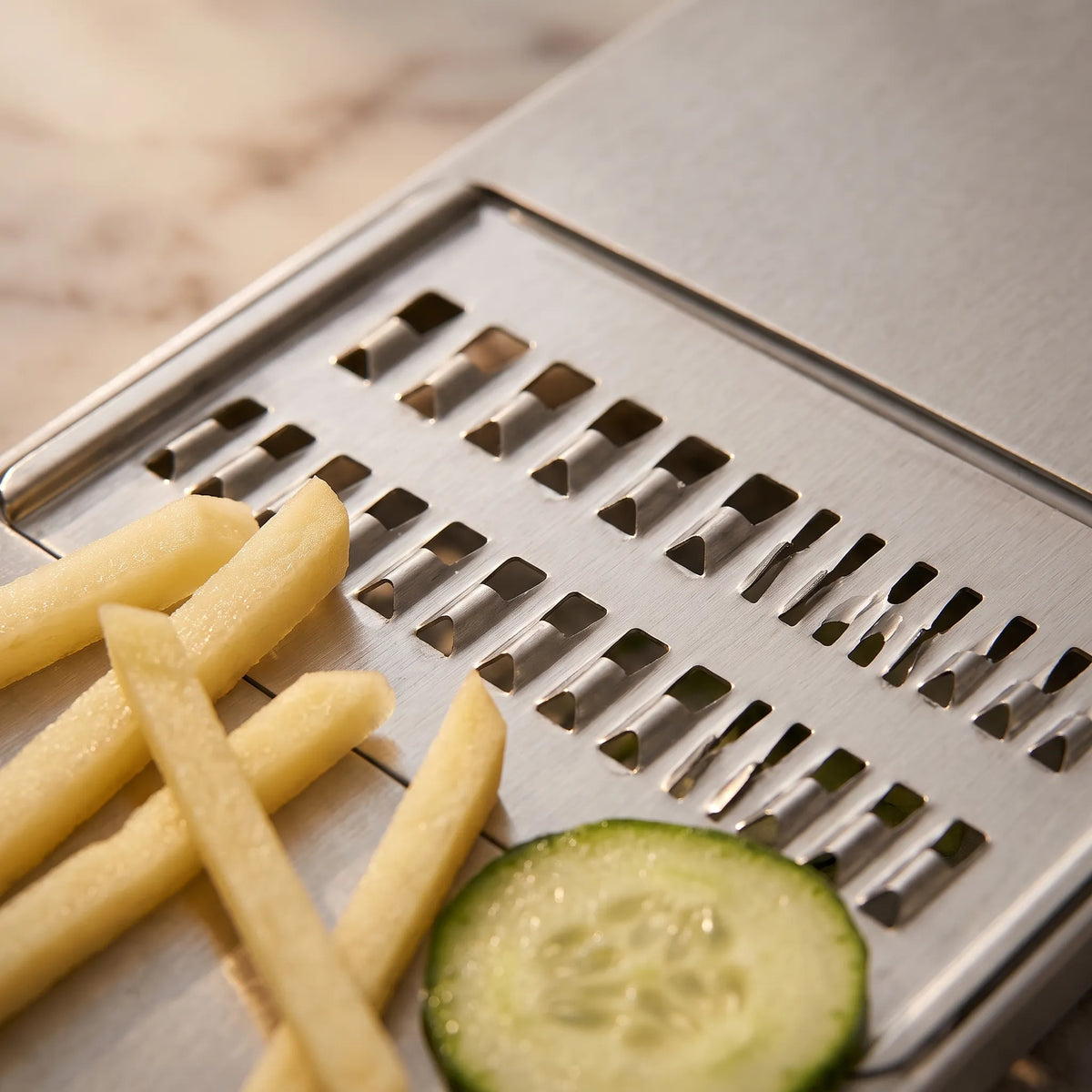 5-in-1 Mandoline Vegetable Slicer – Stainless Steel Blades with Hand Guard